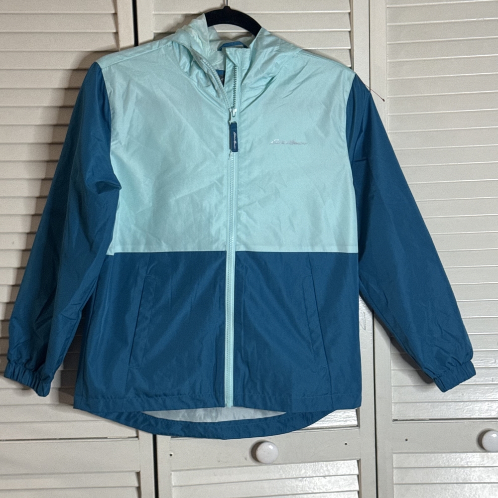 Eddie Bauer Two-Tone Teal & Light Aqua Windbreaker Jacket